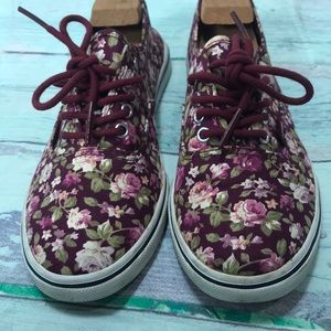 Vans maroon floral. Size 7.5